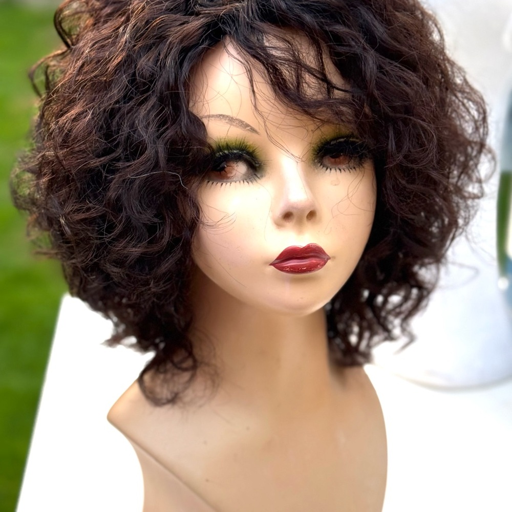 Vivica A Fox 100% Human Hair Classic Short Curly Women’s Wig Pure Comfort Cap